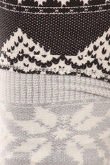 Black White Mistletoe Design Plus Size Leggings leggings- Niobe Clothing