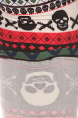 Niobe Clothing Multicolor Skull Design Plus Size Leggings - leggings