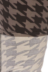 Black Grey Geo Houndstooth Leggings leggings- Niobe Clothing