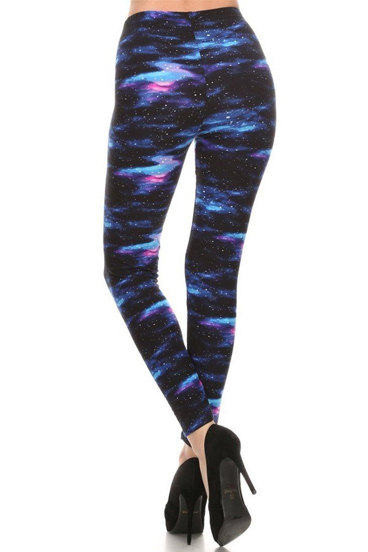 Niobe Clothing Milky Way Galaxy Graphic Print Lined Leggings - Leggings p_leggings