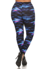Milky Way Galaxy Graphic Print Lined Plus Size Leggings leggings- Niobe Clothing