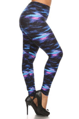 Milky Way Galaxy Graphic Print Lined Plus Size Leggings leggings- Niobe Clothing