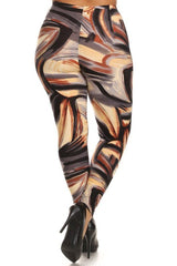 Niobe Clothing Brushstrokes Design Plus Size Leggings - leggings