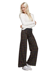 Charcoal Plaid Casual Lounge Pants pants- Niobe Clothing