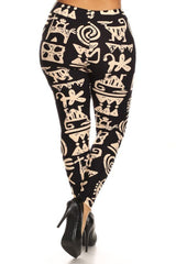 Niobe Clothing Hieroglyphics Design Plus Size Leggings - leggings