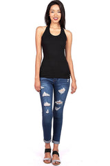 Wax Distressed Slim Fit Stretchy Skinny Jeans - pants