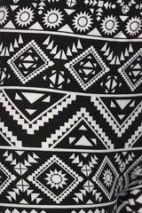 Niobe Clothing Black Tribal Brush Design Plus Size Leggings - leggings