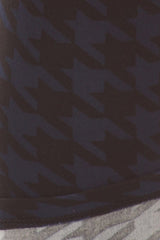 Navy Black Geo Graphic Print Lined Leggings leggings- Niobe Clothing