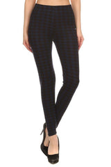 Navy Black Geo Graphic Print Lined Leggings leggings- Niobe Clothing