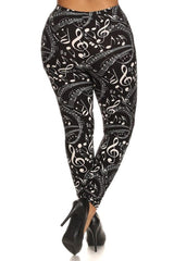 Niobe Clothing Musical Inspiration Graphic Print Lined Plus Size Leggings - leggings