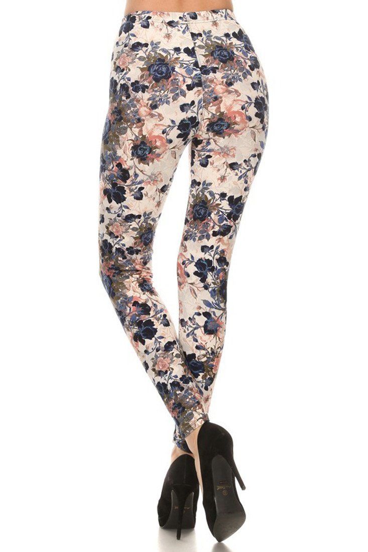 Niobe Clothing Floral Garden Graphic Print Lined Leggings - Leggings p_leggings