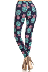 Underwater Pineapple Design Leggings leggings- Niobe Clothing