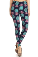 Underwater Pineapple Design Leggings leggings- Niobe Clothing