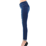 Wax Distressed Slim Fit Stretchy Skinny Jeans - pants