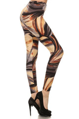 Niobe Clothing Brushstrokes Graphic Print Lined Leggings - leggings