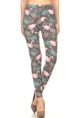 Flamingos Design Leggings leggings- Niobe Clothing