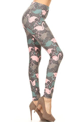 Flamingos Design Leggings leggings- Niobe Clothing