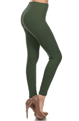 Solid High Waist Soft Lined Leggings leggings- Niobe Clothing