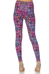Niobe Clothing Pink Geo Prism Design Leggings - leggings