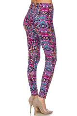 Niobe Clothing Pink Geo Prism Design Leggings - leggings
