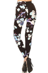 Niobe Clothing Glowing Plumeria Design Plus Size Leggings - leggings