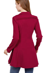 Active Basic Asymmetric Zipper Peacoat - Jackets