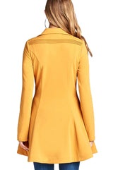 Active Basic Asymmetric Zipper Peacoat - Jackets
