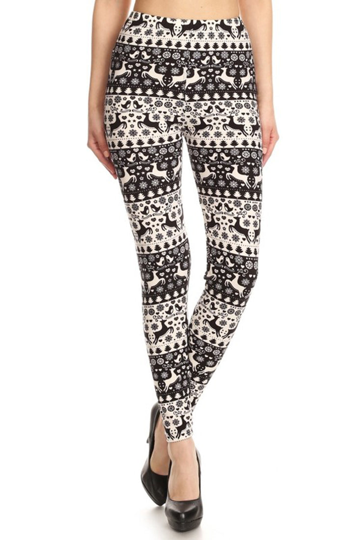 Niobe Clothing Black White Christmas Design Leggings - Leggings p_leggings