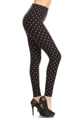 Black Polka Dot Graphic Lined Leggings leggings- Niobe Clothing