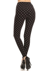Black Polka Dot Graphic Lined Leggings leggings- Niobe Clothing