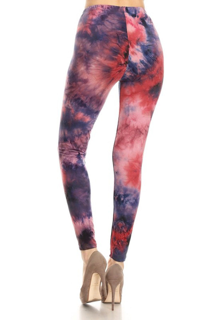 Niobe Clothing Pink Purple Tie Dye Leggings - Leggings p_leggings