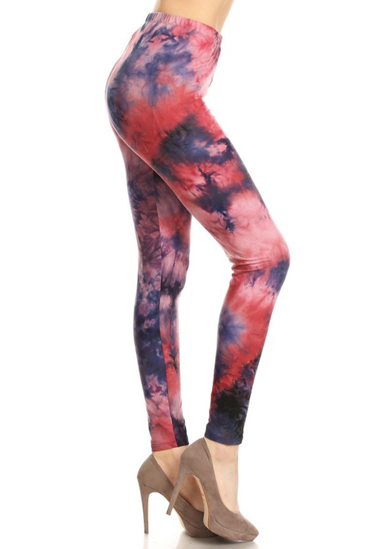 Niobe Clothing Pink Purple Tie Dye Leggings - Leggings p_leggings