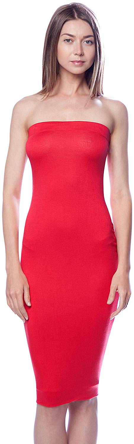 DNA Solid Color Strapless Bodycon Mini Tube Dress - sb_dresses