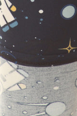 Space Man Graphic Print Lined Leggings leggings- Niobe Clothing