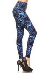 Niobe Clothing Blue Musical Notes Graphic Print Lined Leggings - leggings