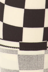 Black White Check Design Leggings leggings- Niobe Clothing