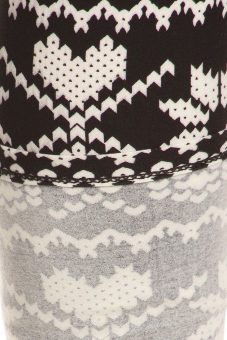 Niobe Clothing Black White Winter Isle Design Leggings - Leggings p_leggings