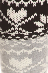 Black White Winter Isle Design Leggings leggings- Niobe Clothing