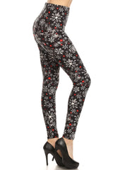 Snowflake Evening Design Leggings leggings- Niobe Clothing