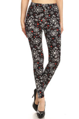 Snowflake Evening Design Leggings leggings- Niobe Clothing