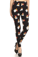 Black Holiday Sheep Design Leggings leggings- Niobe Clothing