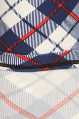 Navy White Plaid Design Leggings leggings- Niobe Clothing