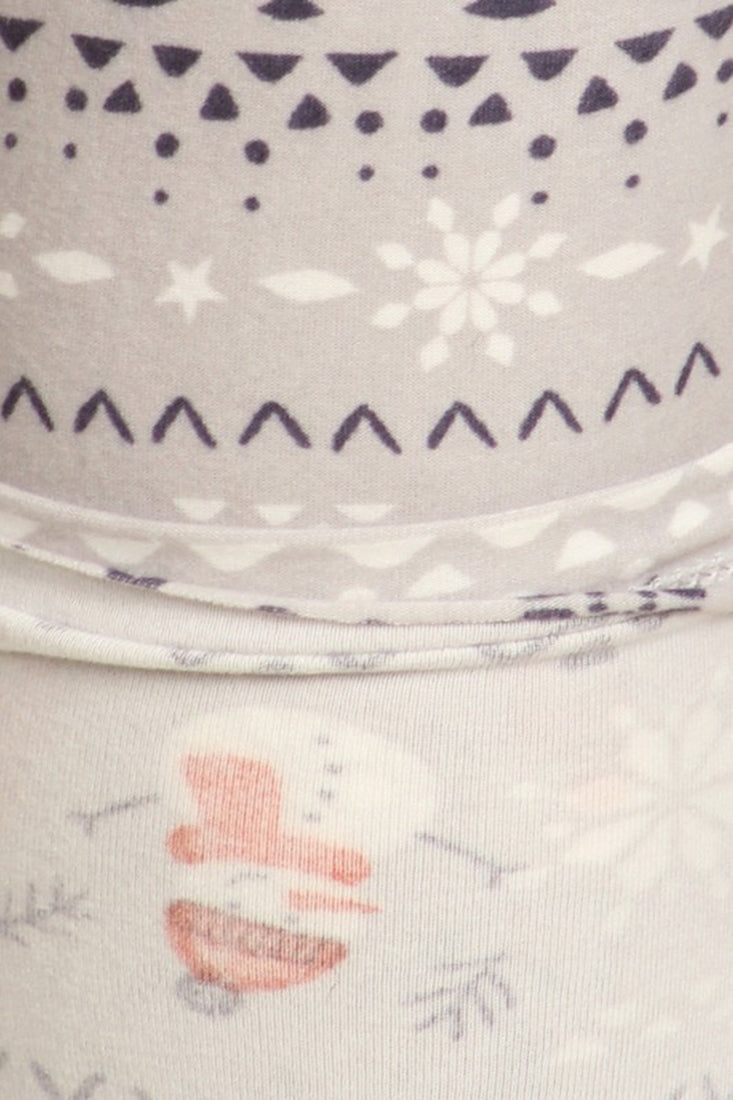 Niobe Clothing Light Grey Snowman Design Leggings - Leggings p_leggings
