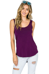 Emma's Closet High Low Asymmetric Side Hem Scoop Neck Tank Top - Tops