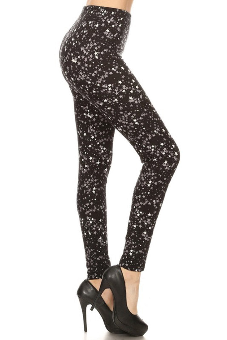 Niobe Clothing Black Stars Design Leggings - Leggings p_leggings