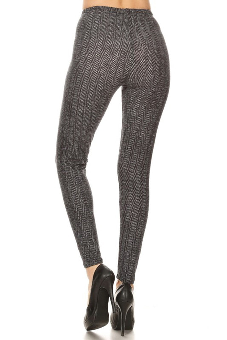 Niobe Clothing Grey Chevron Leggings - Leggings p_leggings