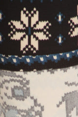 Navy Santa Reindeer Design Leggings leggings- Niobe Clothing