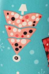 Aqua Christmas Tree Design Leggings leggings- Niobe Clothing