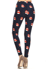 Navy Snow Penguin Design Leggings leggings- Niobe Clothing