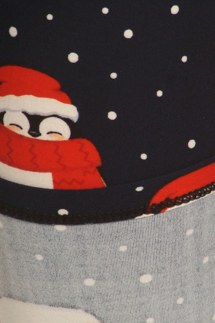 Niobe Clothing Navy Snow Penguin Design Leggings - Leggings p_leggings